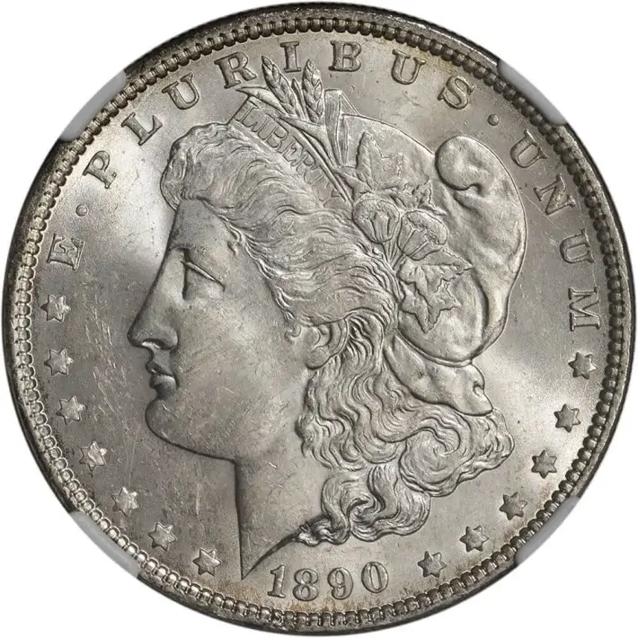 1890 US Morgan Silver Dollar $1 - NGC Brilliant Uncirculated #2