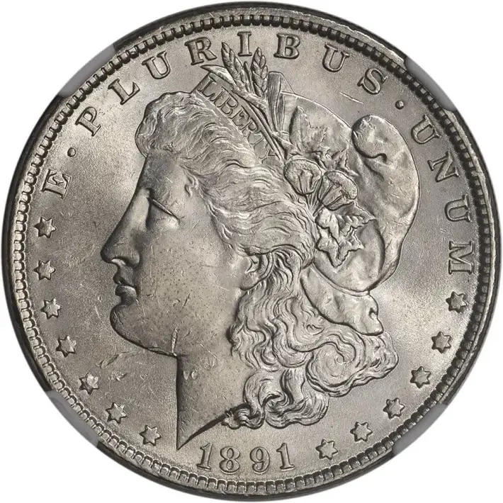 1891 US Morgan Silver Dollar $1 - NGC Brilliant Uncirculated #2