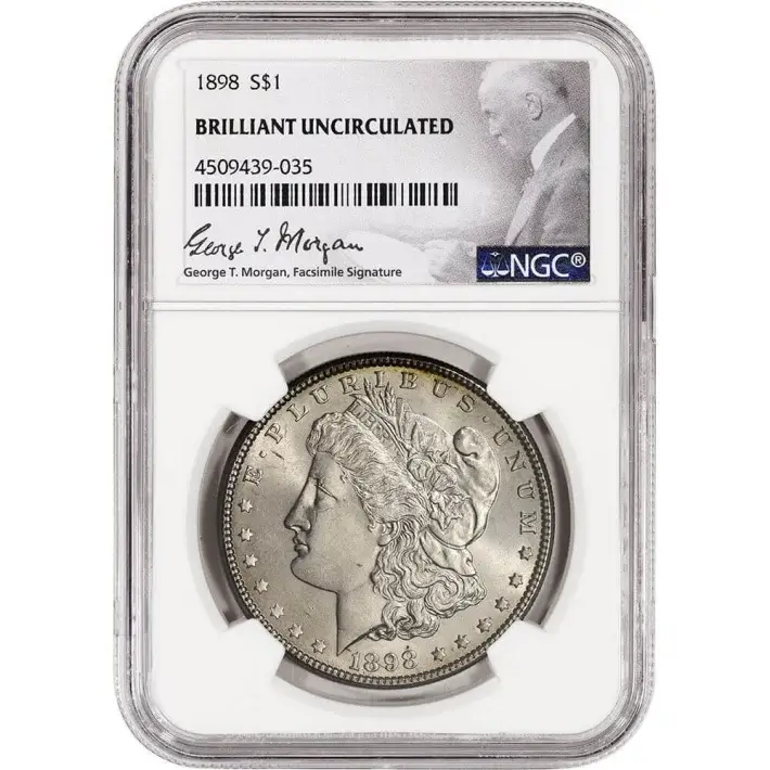 1898 US Morgan Silver Dollar $1 - NGC Brilliant Uncirculated #1