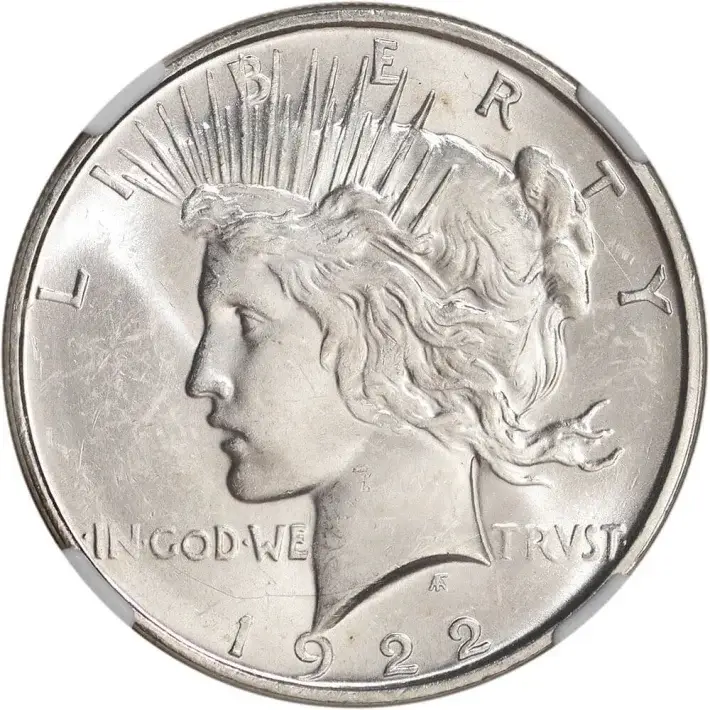 1922 D US Peace Silver Dollar $1 - NGC Brilliant Uncirculated #4