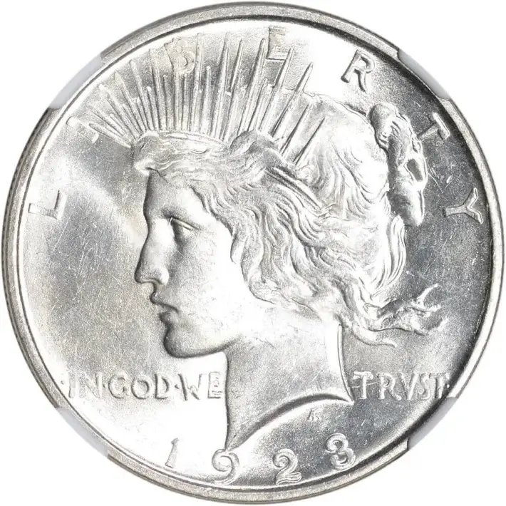 1923 D US Peace Silver Dollar $1 - NGC Brilliant Uncirculated #4