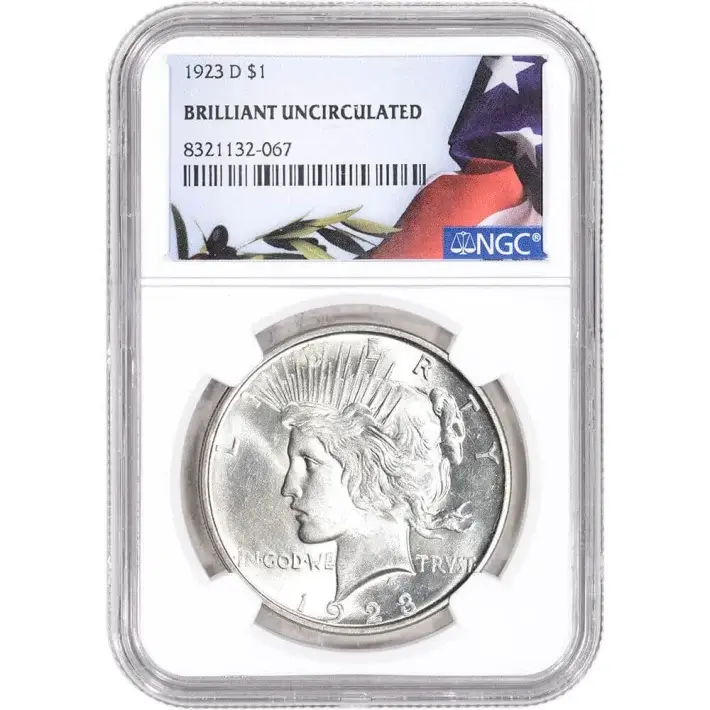 1923 D US Peace Silver Dollar $1 - NGC Brilliant Uncirculated #1