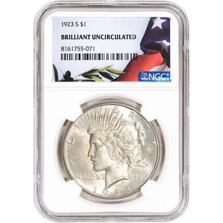 1923 S US Peace Silver Dollar $1 - NGC Brilliant Uncirculated #1