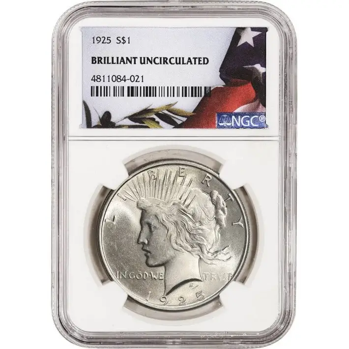 1925 US Peace Silver Dollar $1 - NGC Brilliant Uncirculated #1