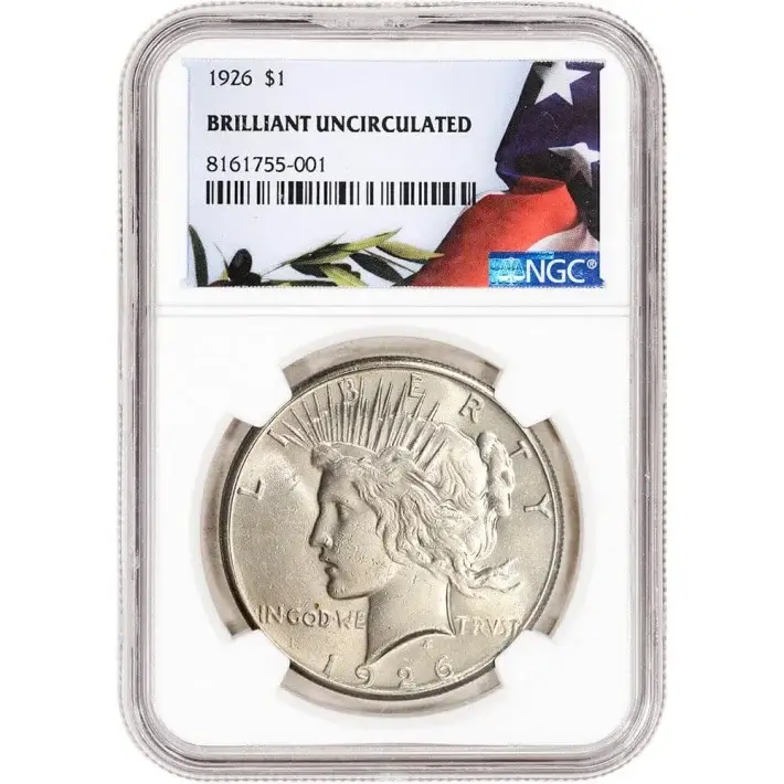 1926 US Peace Silver Dollar $1 - NGC Brilliant Uncirculated #1