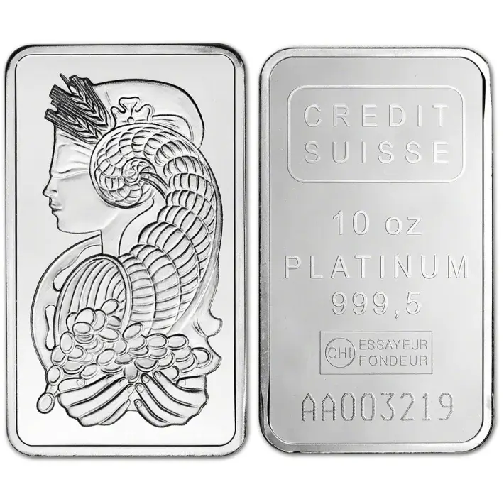 10 oz. Platinum Bar - Random Brand - Secondary Market - 999.5 Fine #1