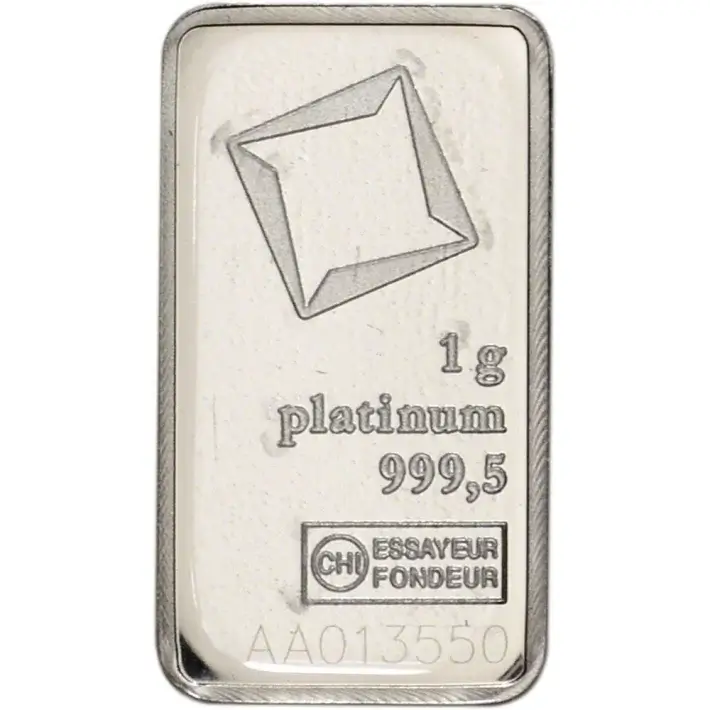 1 gram Platinum Bar - Valcambi Suisse - 999.5 Fine in Sealed Assay #4