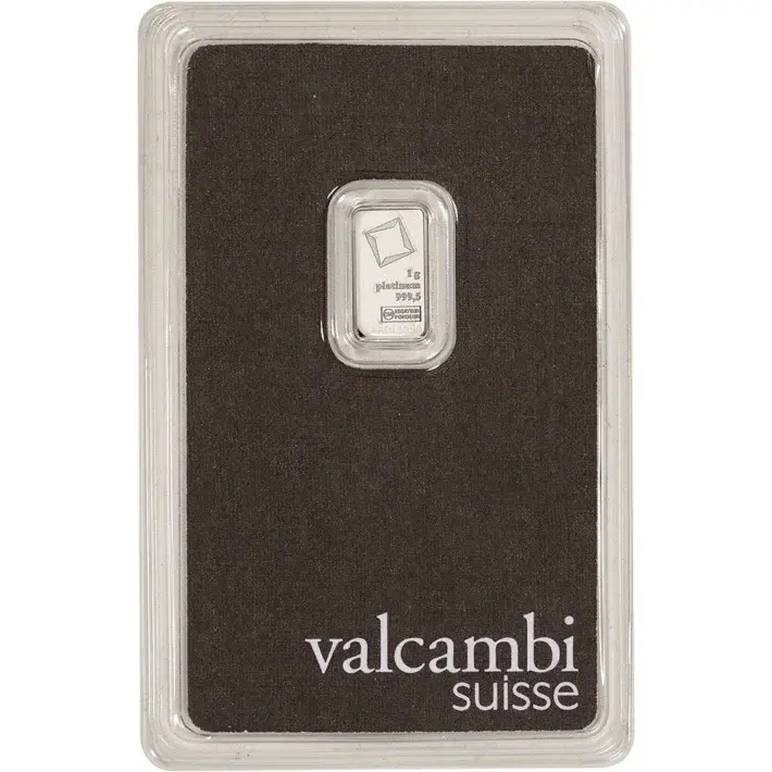 1 gram Platinum Bar - Valcambi Suisse - 999.5 Fine in Sealed Assay #1