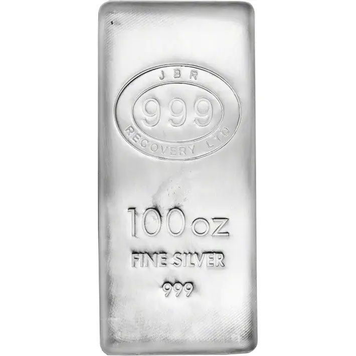 100 oz. Silver Bar JBR Recovery Ltd - 999 Fine Poured #1