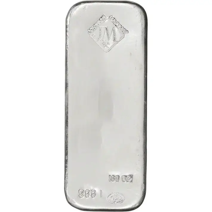 100 oz JM Silver Bar - Johnson Matthey .999 Fine New #1