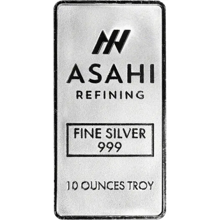 TWO (2) 10 oz Silver Bar - Asahi Refining .999 Fine #4