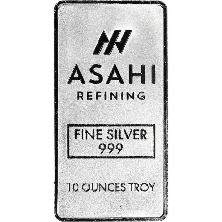 FIVE (5) 10 oz Silver Bar - Asahi Refining .999 Fine #3