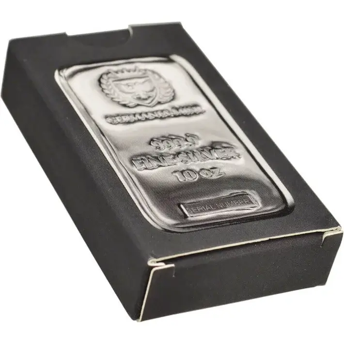 10 oz Germania Mint Silver Bar 999 Fine #2