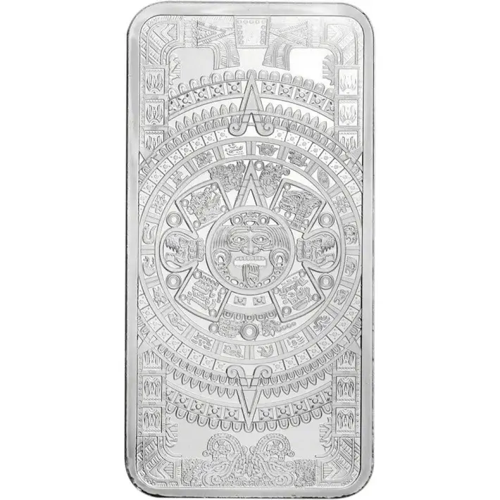 TWO (2) 10 oz Golden State Mint Silver Bar Aztec Calendar .999 Fine #3