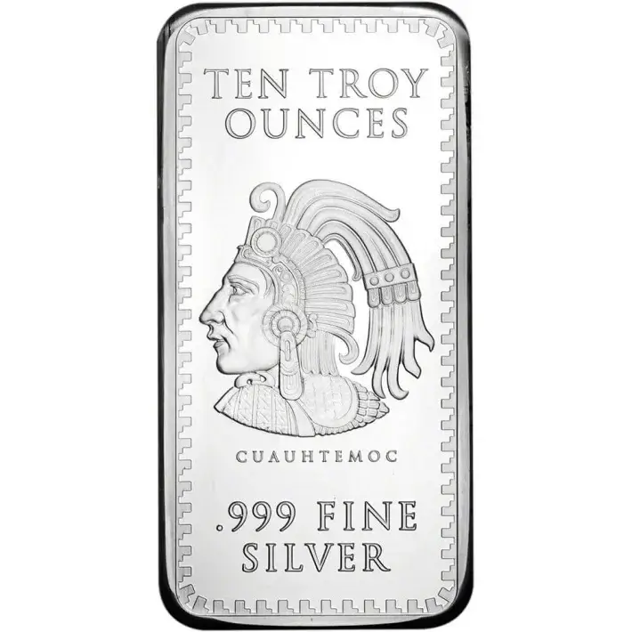 FIVE (5) 10 oz Golden State Mint Silver Bar Aztec Calendar .999 Fine #3
