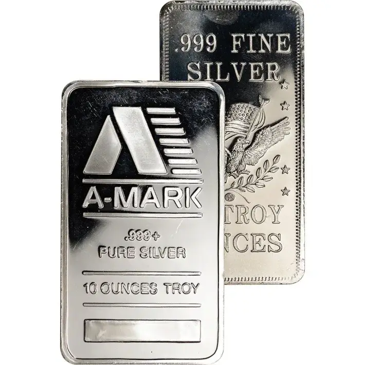 TWO (2) 10 oz. Silver Bar - Random Brand - Secondary Market - .999 Fine #1