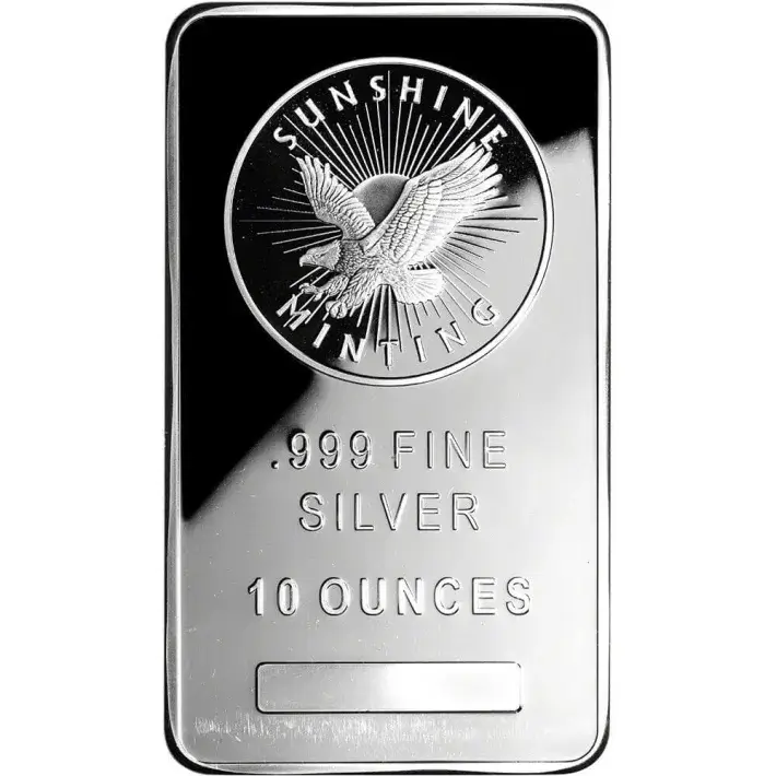 Two (2) - 10 oz. Silver Bars - Sunshine Minting - .999 Fine #3