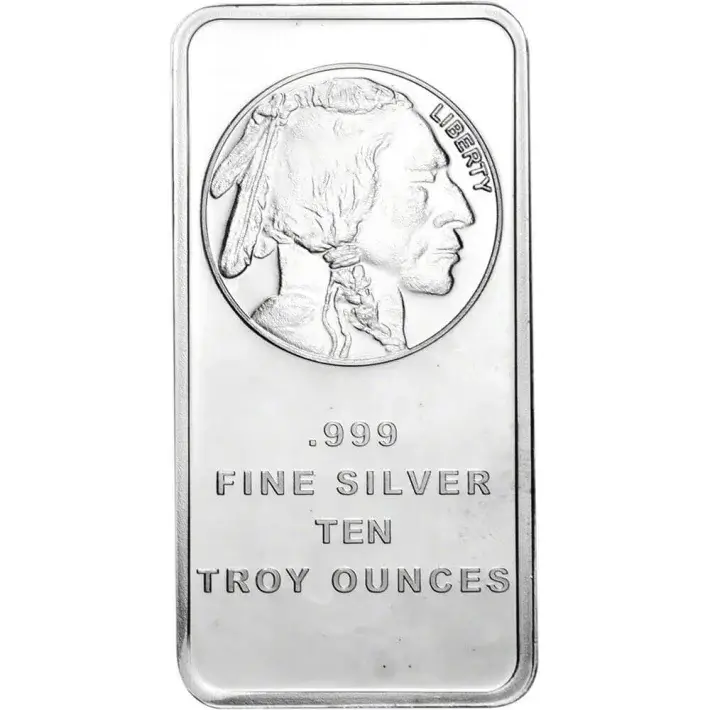 TEN 10 oz. SilverTowne Silver Bar - Buffalo Design - 999 Fine #3