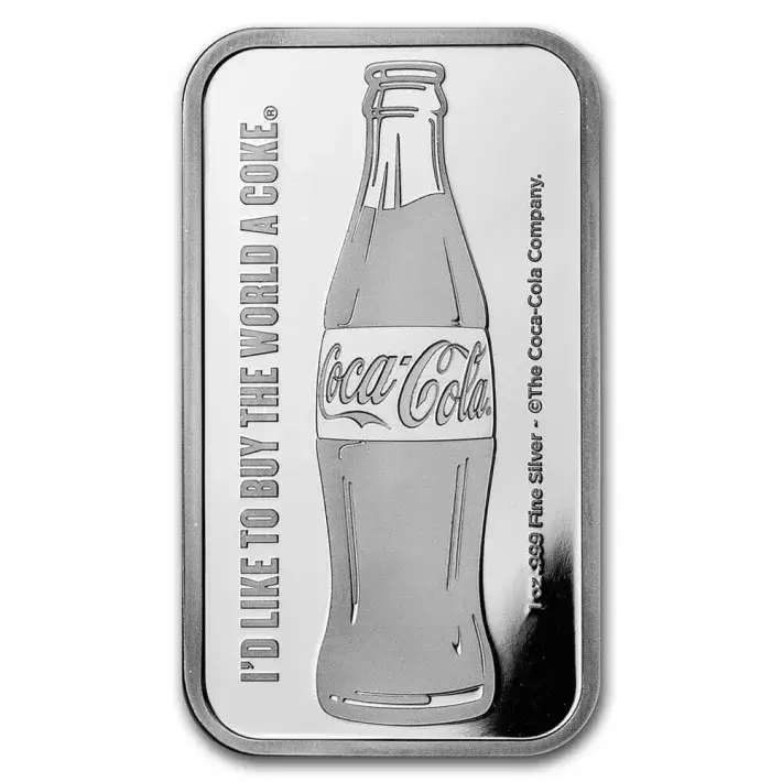 1 oz Silver Bar - 9Fine Mint - Coca Cola® - .999 Fine #2