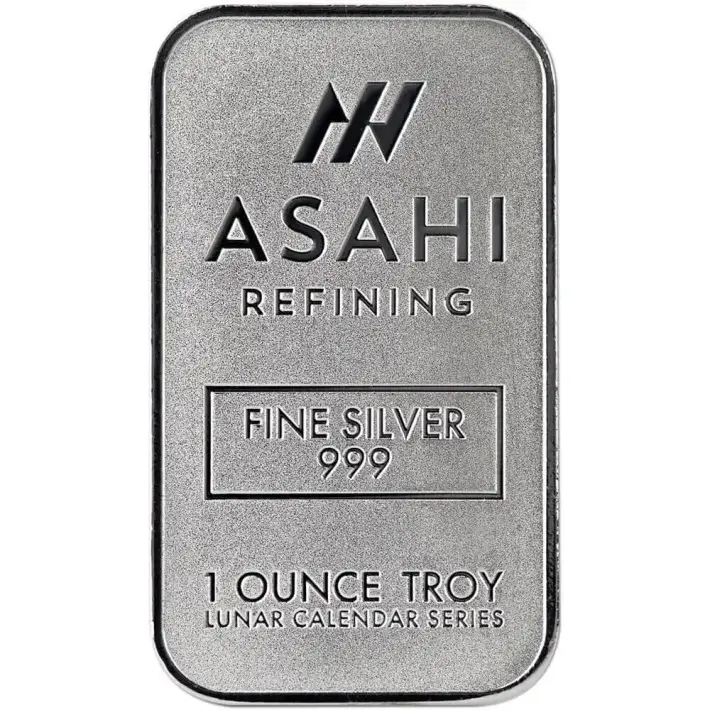 1 oz Silver Bar - Asahi Refining - Lunar Snake .999 Fine #2