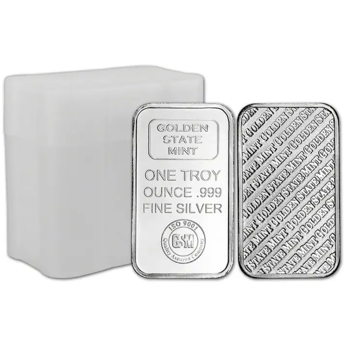 1 oz Golden State Mint Silver Bar .999 Fine Tube of 20 #1