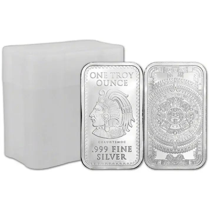 1 oz. Golden State Mint Silver Bar Aztec Calendar .999 Fine Tube of 20 #1