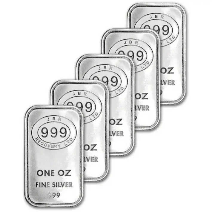 FIVE (5) 1 oz Silver Bar JBR Recovery Ltd - 999 Fine Icons of Britain #1