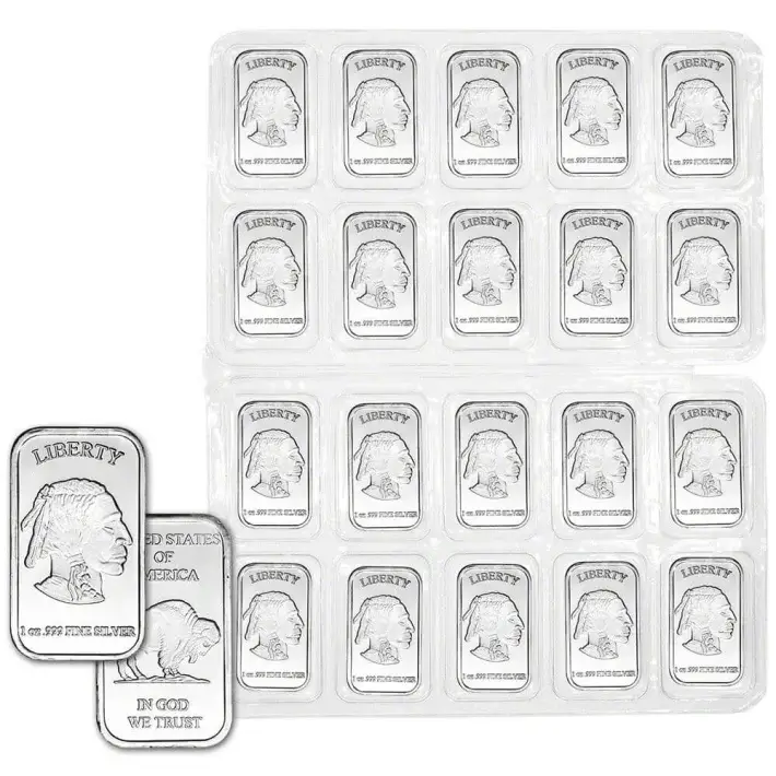 TWENTY 1 oz. SilverTowne Silver Bar - Buffalo Design - 999 Fine #1