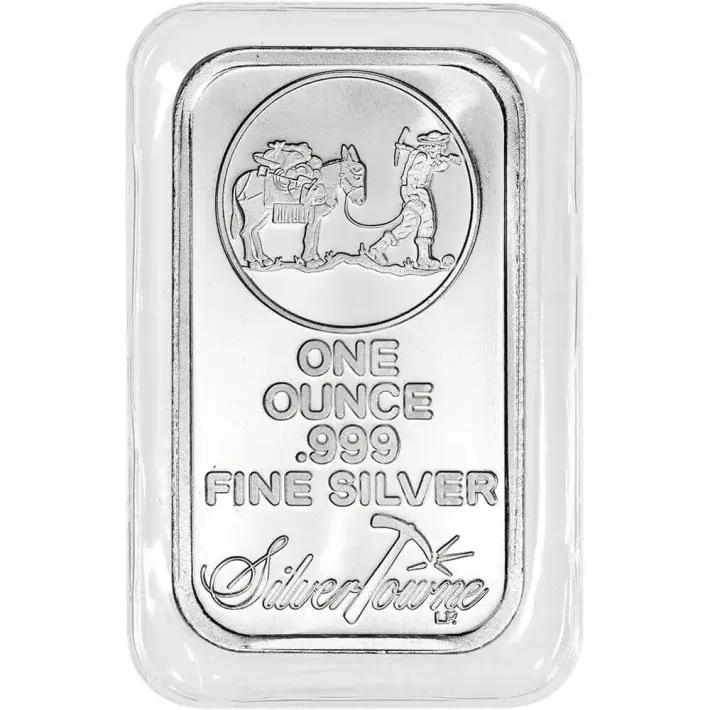 1 oz. SilverTowne Silver Bar - Trademark Prospector Design - 999 Fine #2