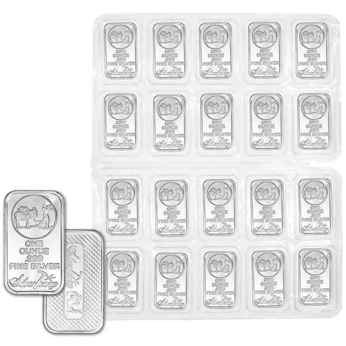 TWENTY 1 oz. SilverTowne Silver Bar - Trademark Prospector Design - 999 Fine #1