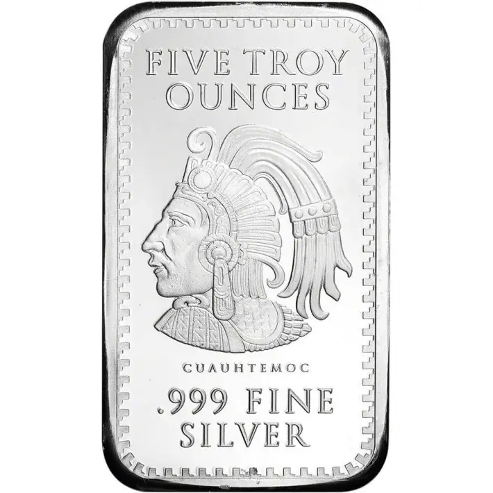 5 oz Golden State Mint Silver Bar Aztec Calendar .999 Fine #1