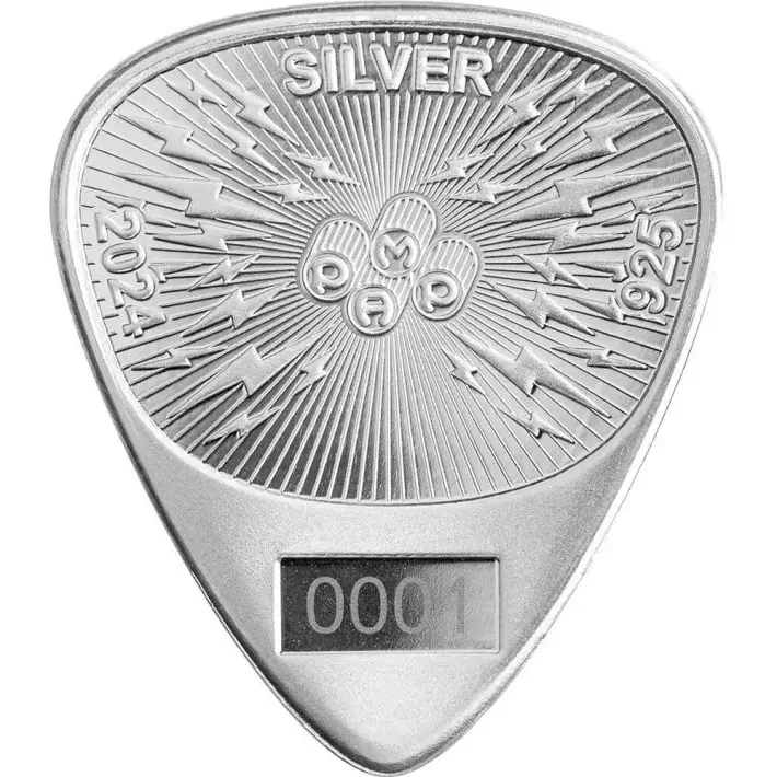 2024 10 gram PAMP Suisse Sterling Silver Fender 351 Heavy Guitar Pick in OGP #3