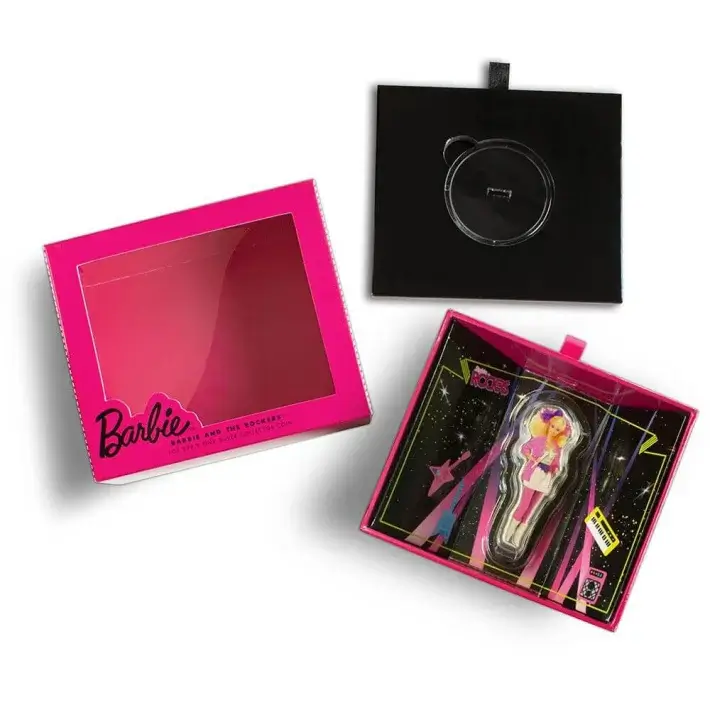 1 oz PAMP Suisse Silver 2024 Barbie & The Rockers Colored Coin $2 in Gift Box #6