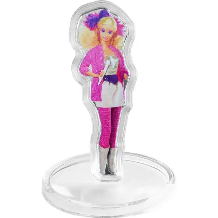 1 oz PAMP Suisse Silver 2024 Barbie & The Rockers Colored Coin $2 in Gift Box #7