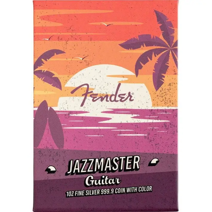 1 oz PAMP Suisse Silver Fender Jazzmaster Guitar in Gift Box #2