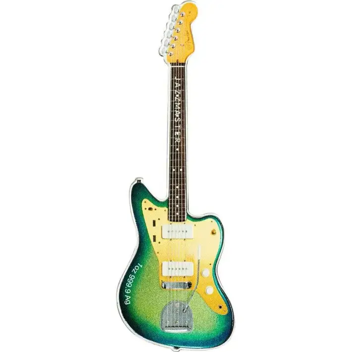 1 oz PAMP Suisse Silver Fender Jazzmaster Guitar in Gift Box #5