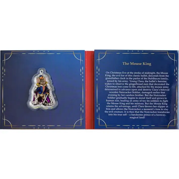 1 oz PAMP Suisse Silver Nutcracker Mouse King Colored Coin $2 in Gift Box #2