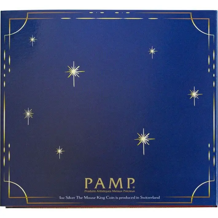 1 oz PAMP Suisse Silver Nutcracker Mouse King Colored Coin $2 in Gift Box #3
