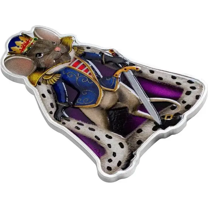1 oz PAMP Suisse Silver Nutcracker Mouse King Colored Coin $2 in Gift Box #4