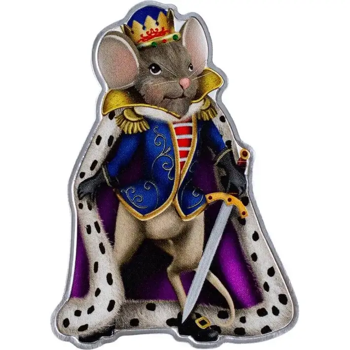 1 oz PAMP Suisse Silver Nutcracker Mouse King Colored Coin $2 in Gift Box #6