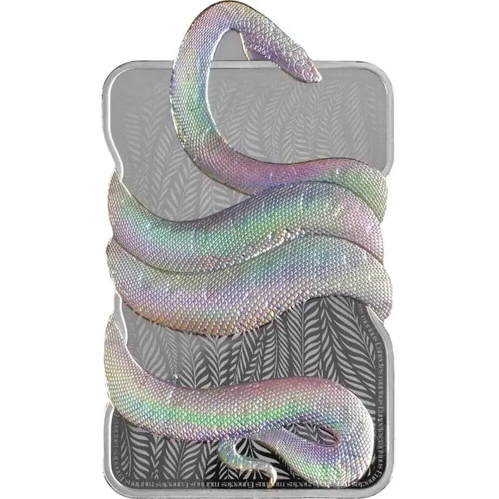 1 oz PAMP Suisse Silver 2024 Niue Anaconda Snake Hologram Coin Bar $2 in Assay #3