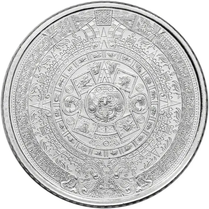 1/10 oz Golden State Mint Silver Round Aztec Calendar .999 Fine Tube of 50 #2