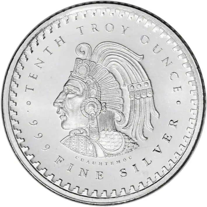 1/10 oz Golden State Mint Silver Round Aztec Calendar .999 Fine Tube of 50 #3