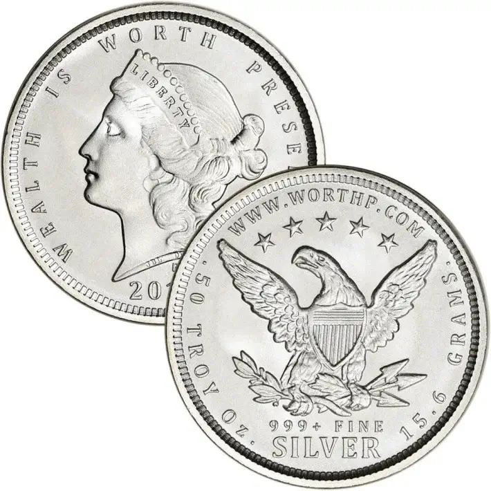 100 pc 1/2 oz Silver Round Random Brand Secondary Market .999 Fine 5 Tubes of 20 #5
