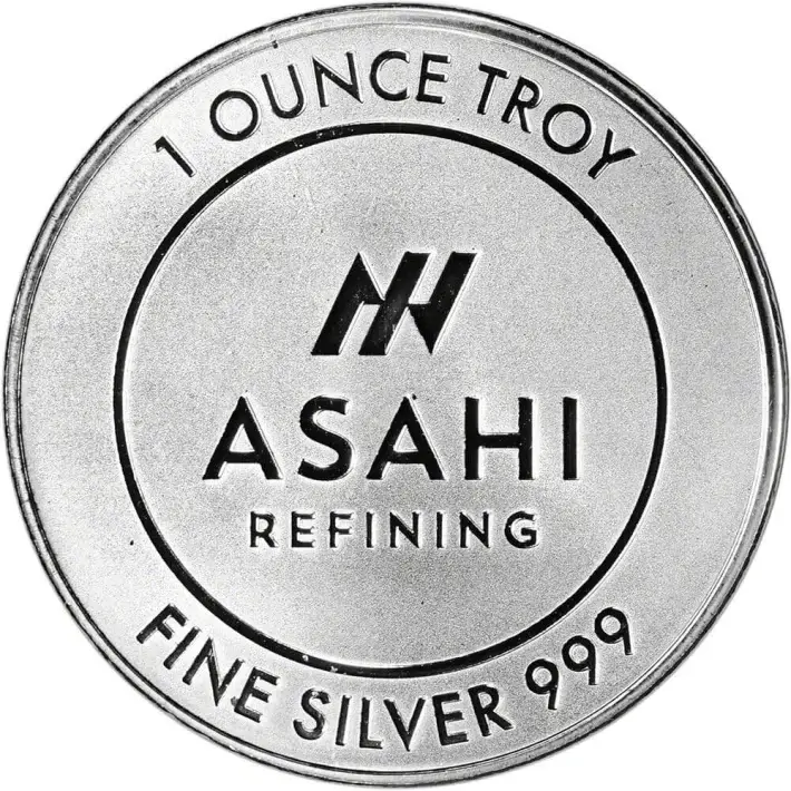 1 oz Silver Round - Asahi Refining .999 Fine #1
