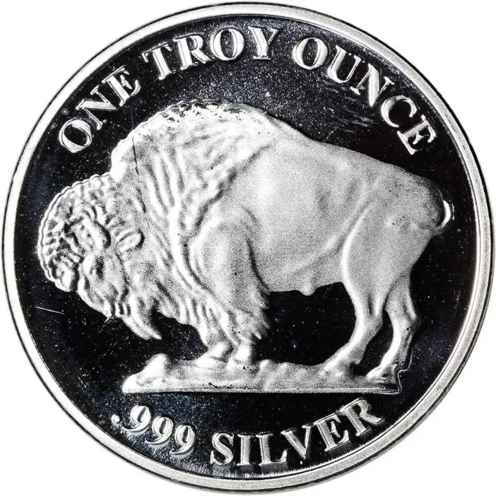 1 oz Silver Round - Asahi Refining Buffalo Design .999 Fine Lot Roll Tube of 20 #2