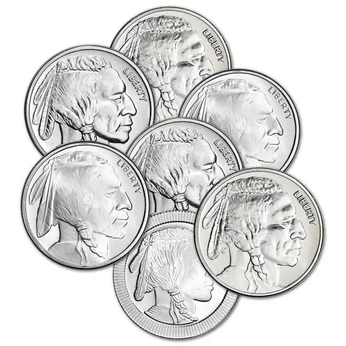 100 1 oz Silver Round Buffalo Design Random Brand Secondary Market 999 Fine #3