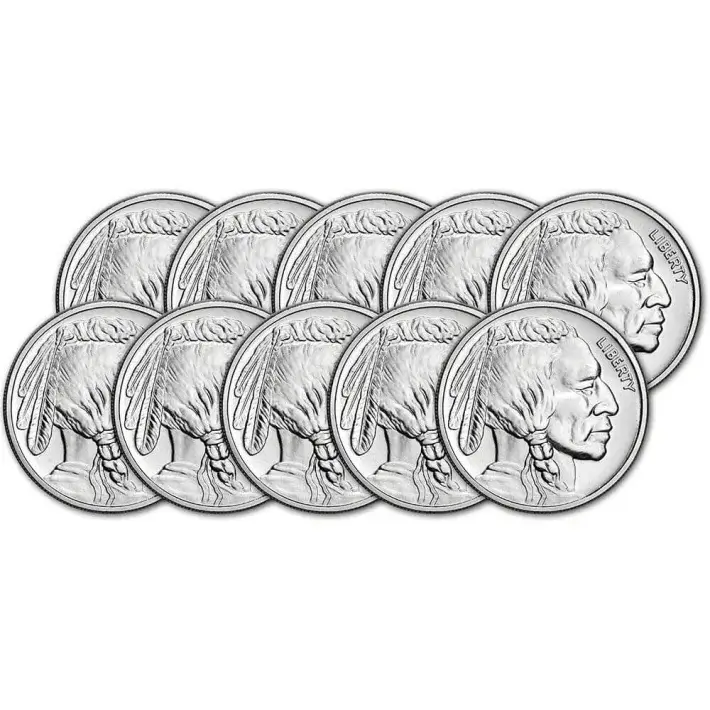 TEN (10) 1 oz Silver Round CNT Buffalo Design .9999 Fine #1