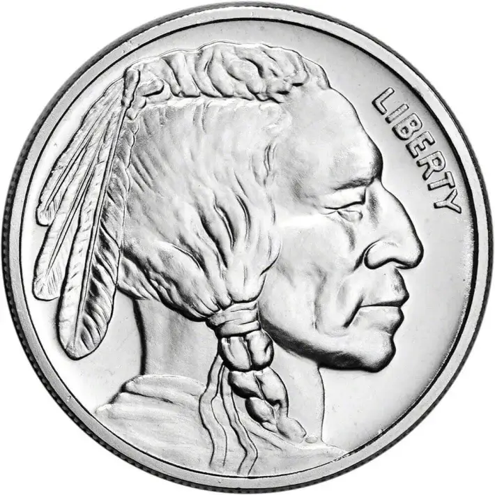 100-pc 1 oz Silver Round CNT Buffalo Design .9999 Fine 5 Tubes of 20 #3