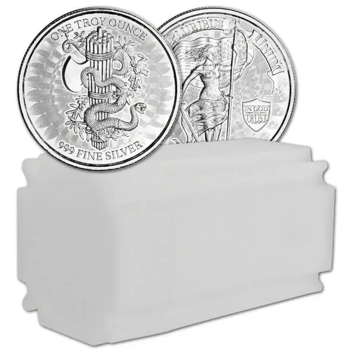 TWENTY 1 oz Cut Saw Mint Silver Round - Unity Design 999 Fine Tube of 20 #1